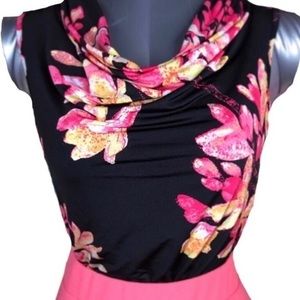 Dana Buchman Sleeveless Cowl Neck Floral T…